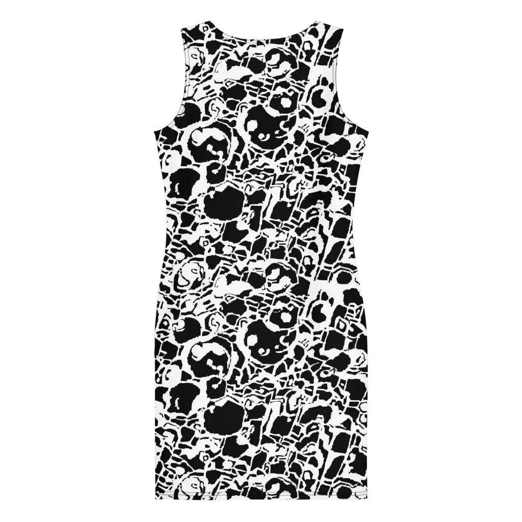 Inkblot Circuit on Bodycon Dress — Back