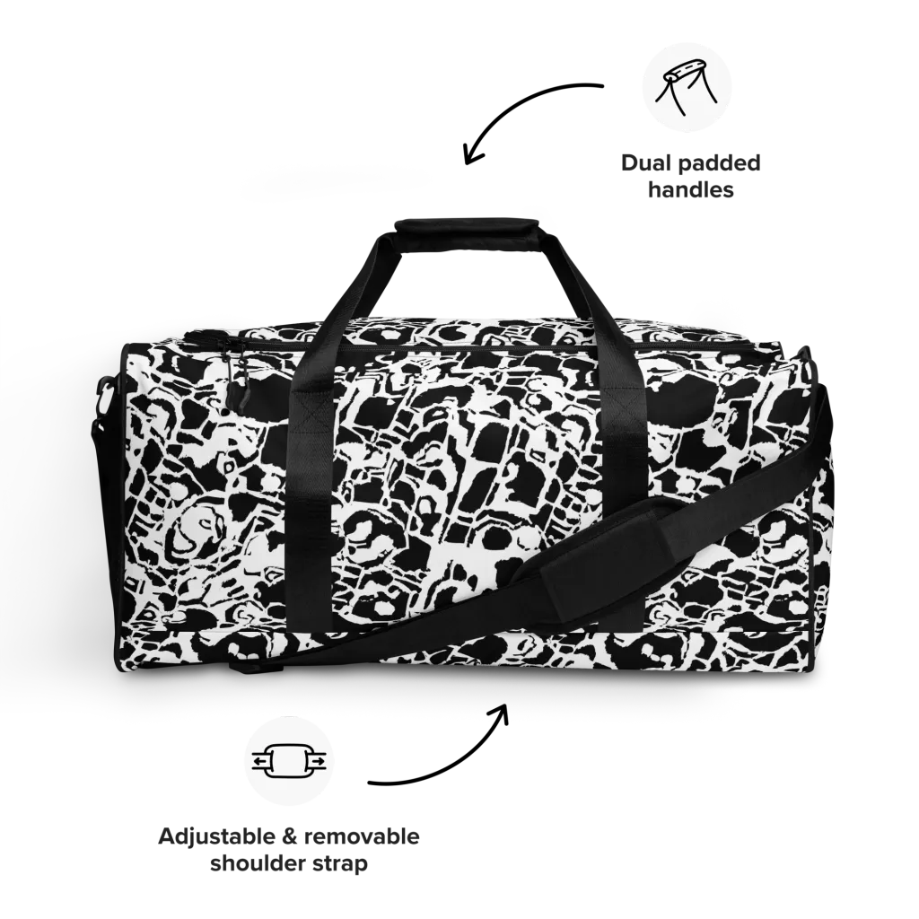 Inkblot Circuit on Duffle Bag — Front
