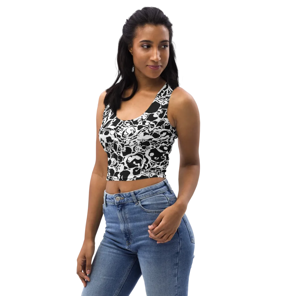 Inkblot Circuit on Crop Top — Left Front