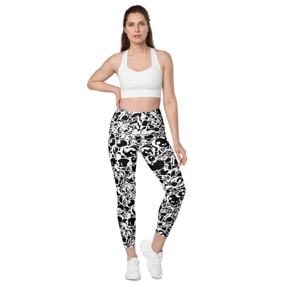 Inkblot Circuit on Leggings with Pockets — Front