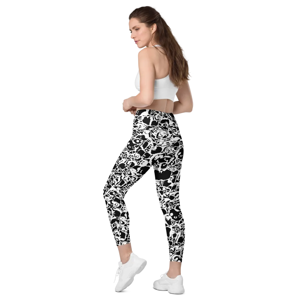 Inkblot Circuit on Leggings with Pockets — Left Back