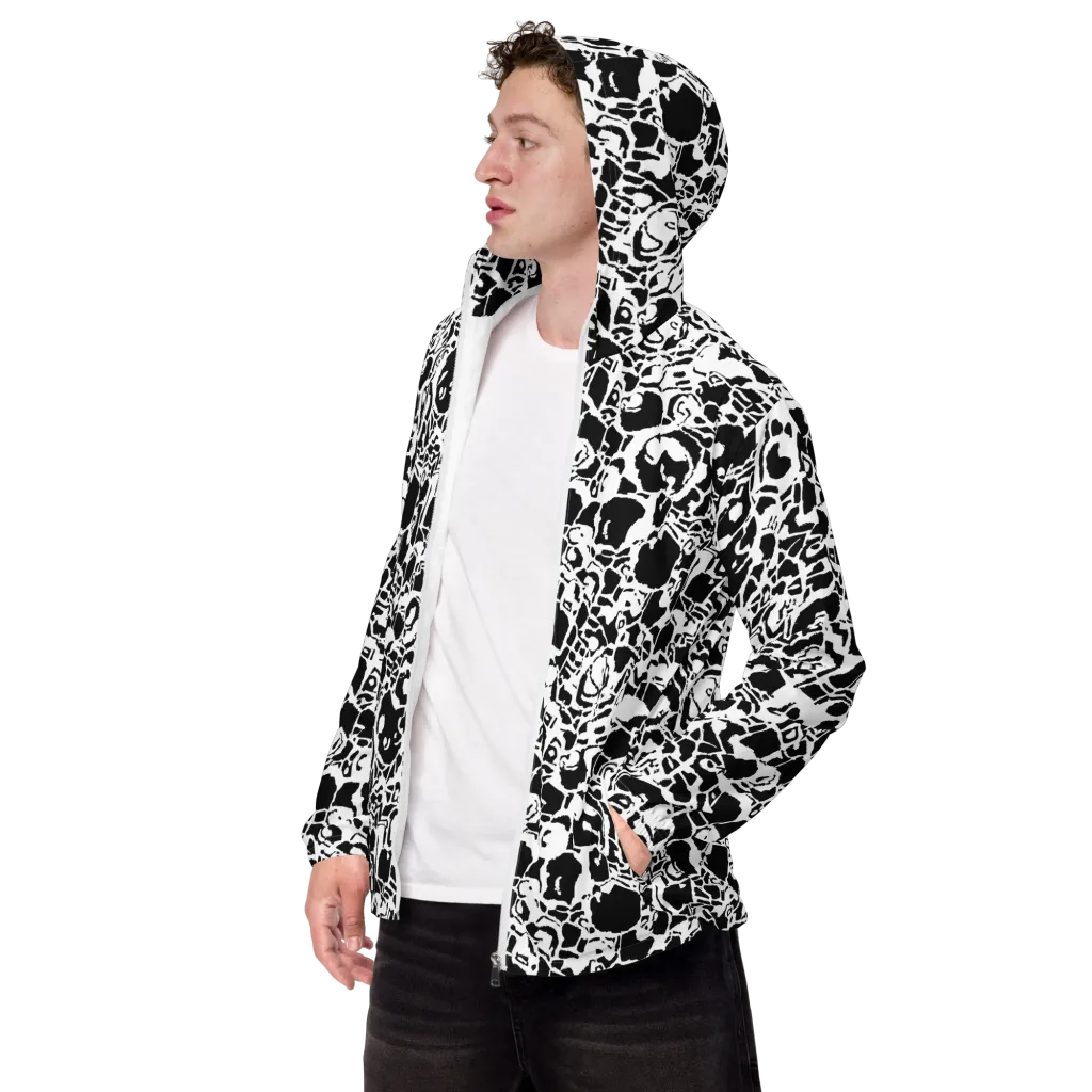 Inkblot Circuit on Men's Windbreaker — Left Front