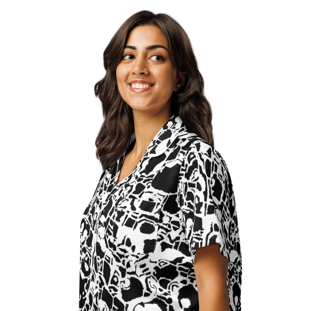 Inkblot Circuit on Women's Short Sleeve Pajama Top — Left Front