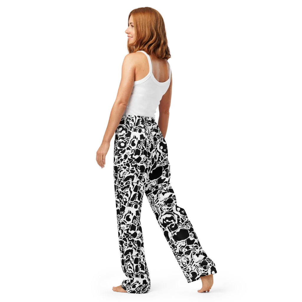 Inkblot Circuit on Women's Pajama Pants — Back