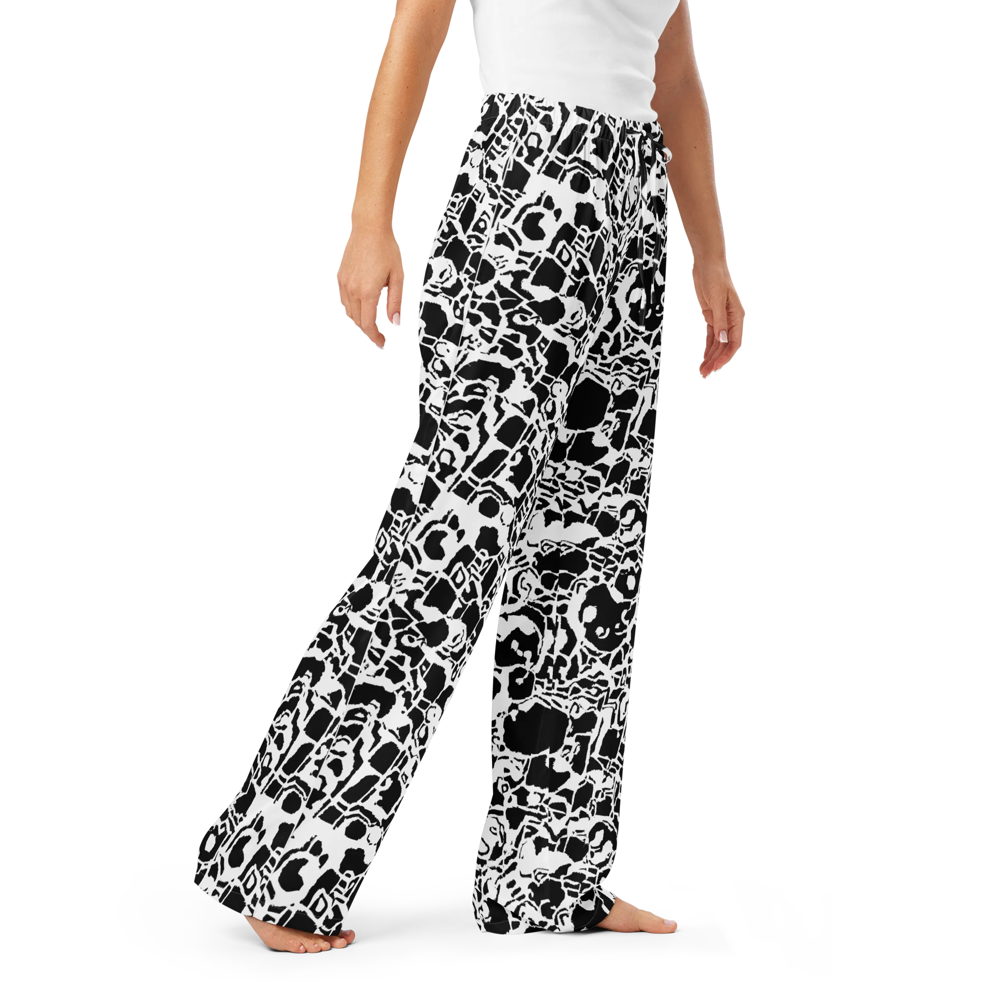 Inkblot Circuit on Women's Pajama Pants — Right Front