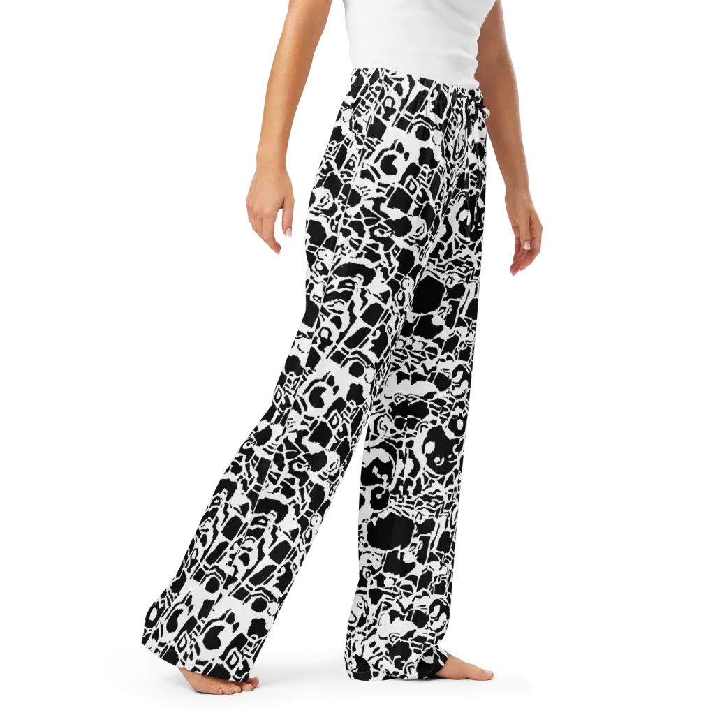 Inkblot Circuit on Women's Pajama Pants — Right Front