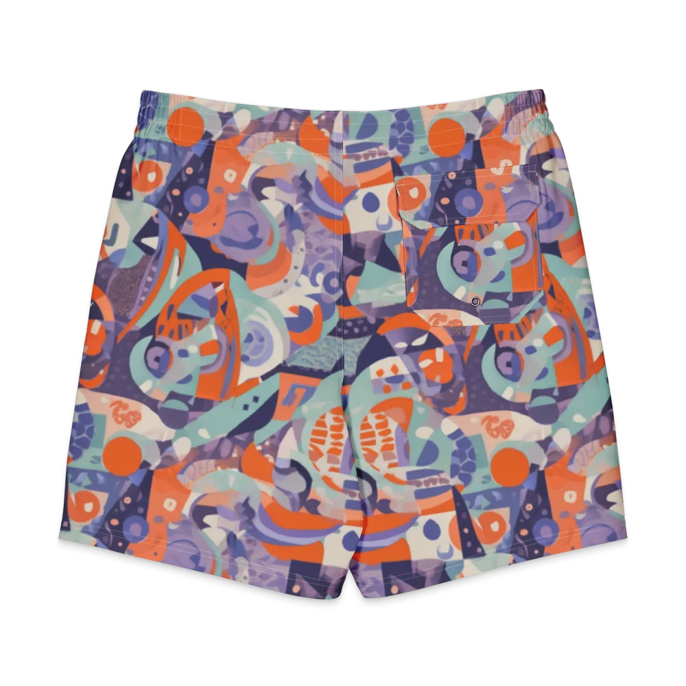Tangerine Rapture on Men's Board Shorts — Back