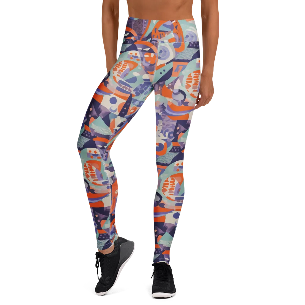Tangerine Rapture on Yoga Leggings — Front