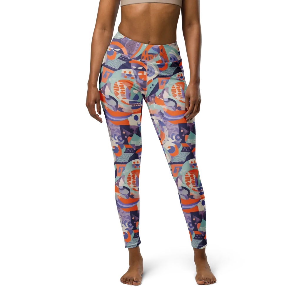 Tangerine Rapture on Yoga Leggings — Front