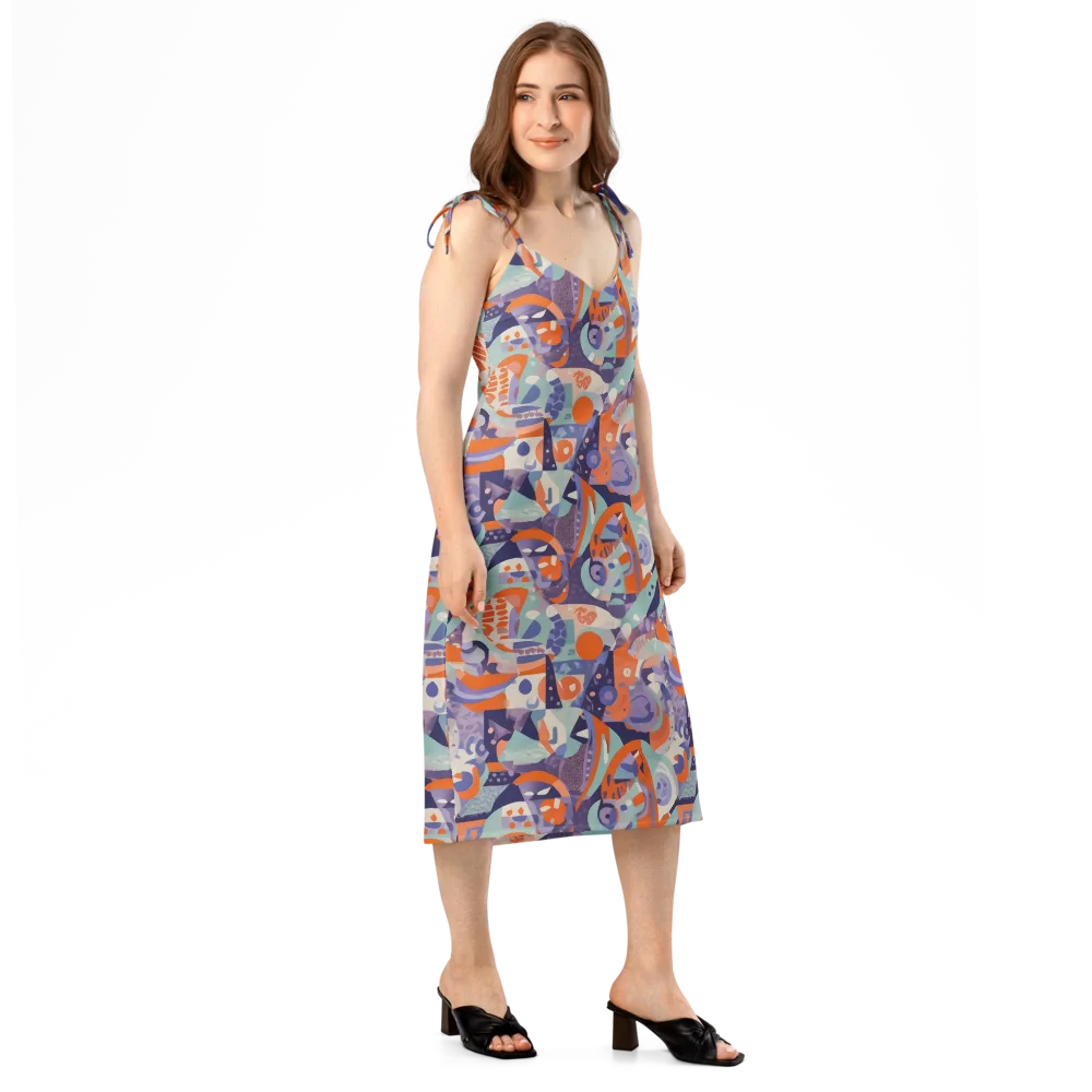 Tangerine Rapture on Slip Dress — Right Front
