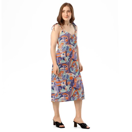 Tangerine Rapture on a Slip Dress