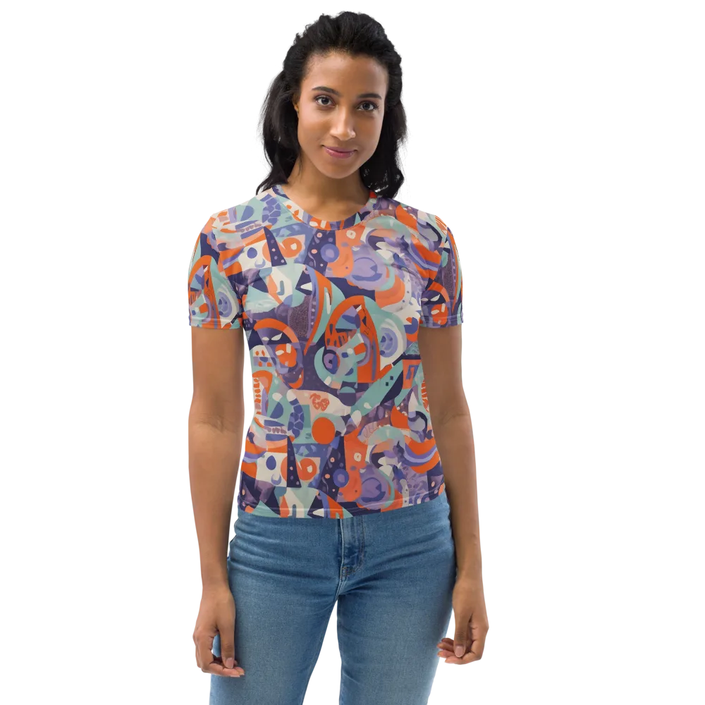 Tangerine Rapture on Women's Crew Neck T-Shirt — Front