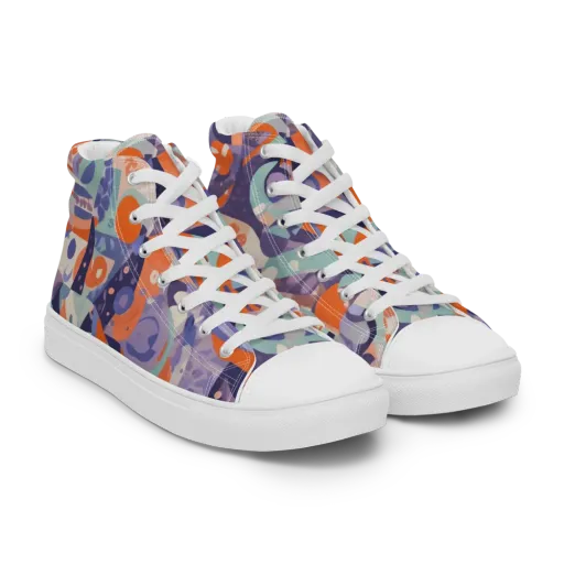 Tangerine Rapture on a Women's High Top Canvas Shoes
