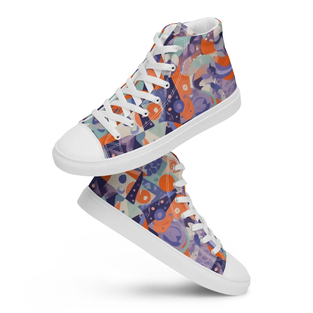 Tangerine Rapture on Women's High Top Canvas Shoes — Front