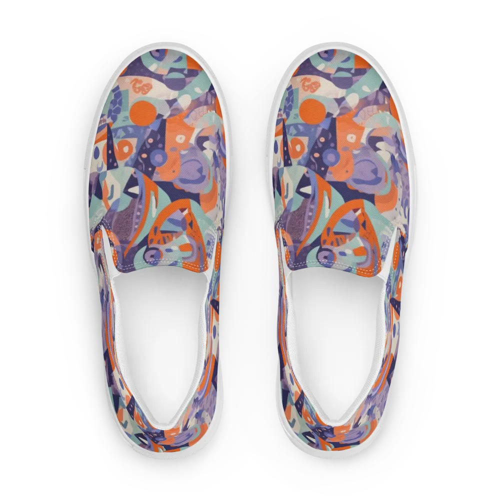 Tangerine Rapture on Men's Slip-On Canvas Shoes — Front