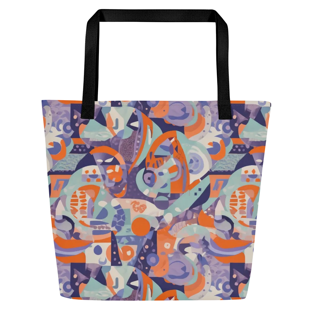 Tangerine Rapture on Large Tote Bag W/ Pocket — Front