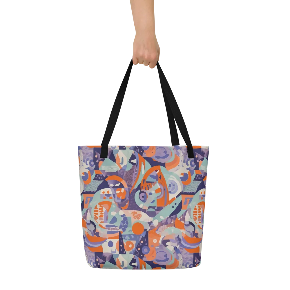 Tangerine Rapture on Large Tote Bag W/ Pocket — Front