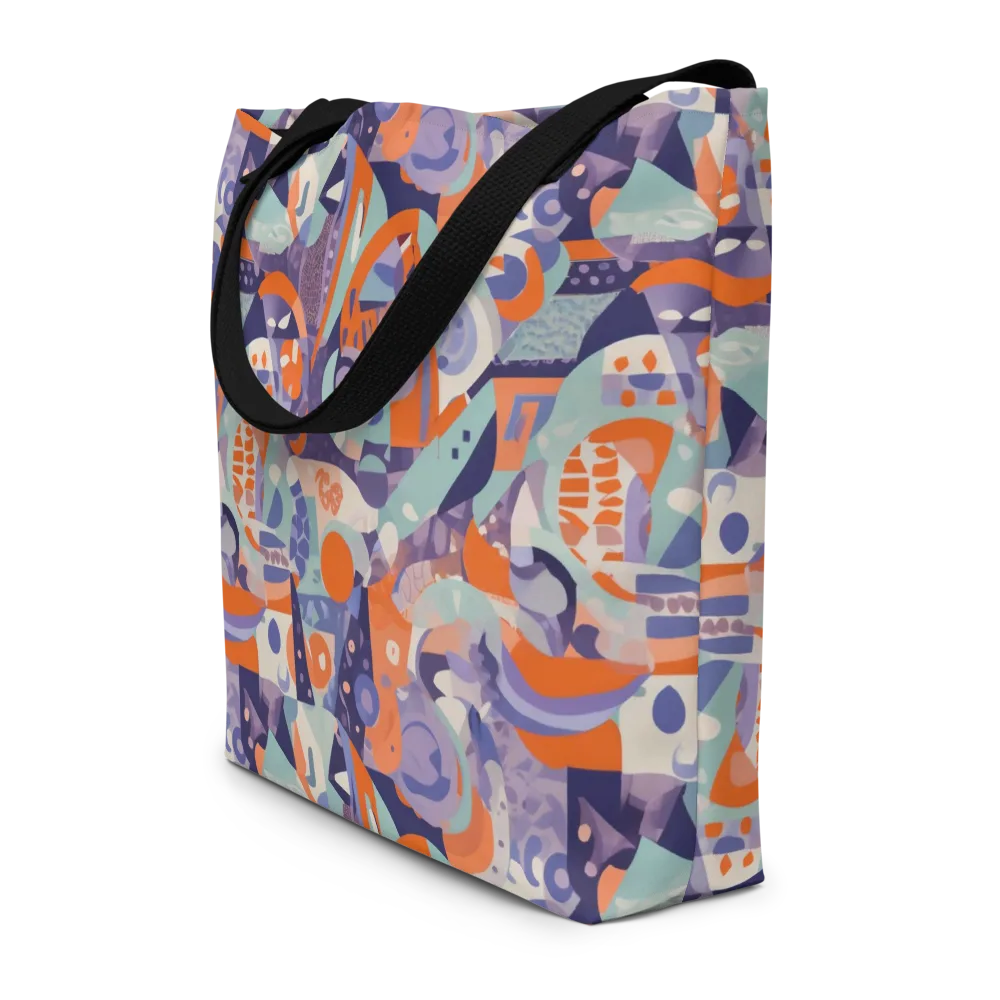 Tangerine Rapture on Large Tote Bag W/ Pocket — Front