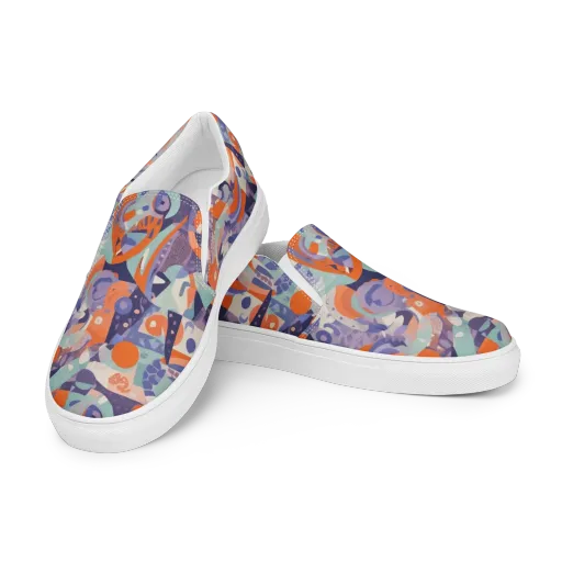 Tangerine Rapture on a Women's Slip-On Canvas Shoes
