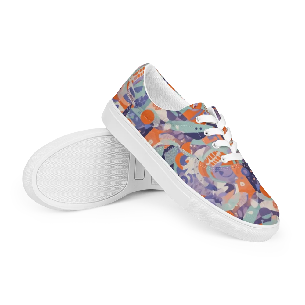 Tangerine Rapture on Men's Lace-Up Canvas Shoes — Right Front