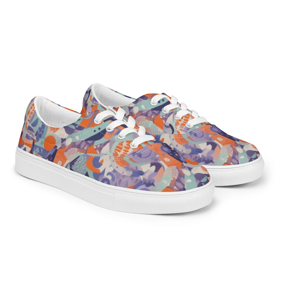 Tangerine Rapture on Men's Lace-Up Canvas Shoes — Right Front
