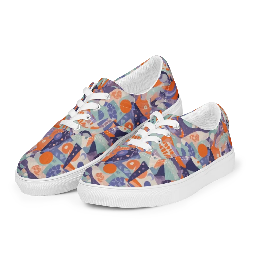 Tangerine Rapture on Men's Lace-Up Canvas Shoes — Left Front