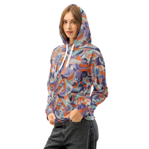 Tangerine Rapture on a Cotton Hoodie