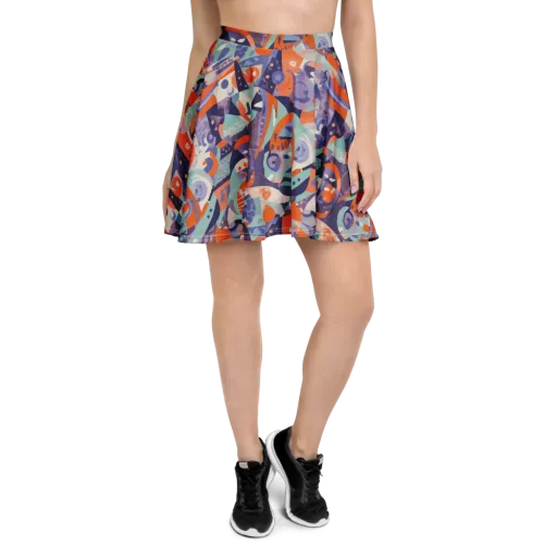 Tangerine Rapture on a Skater Skirt