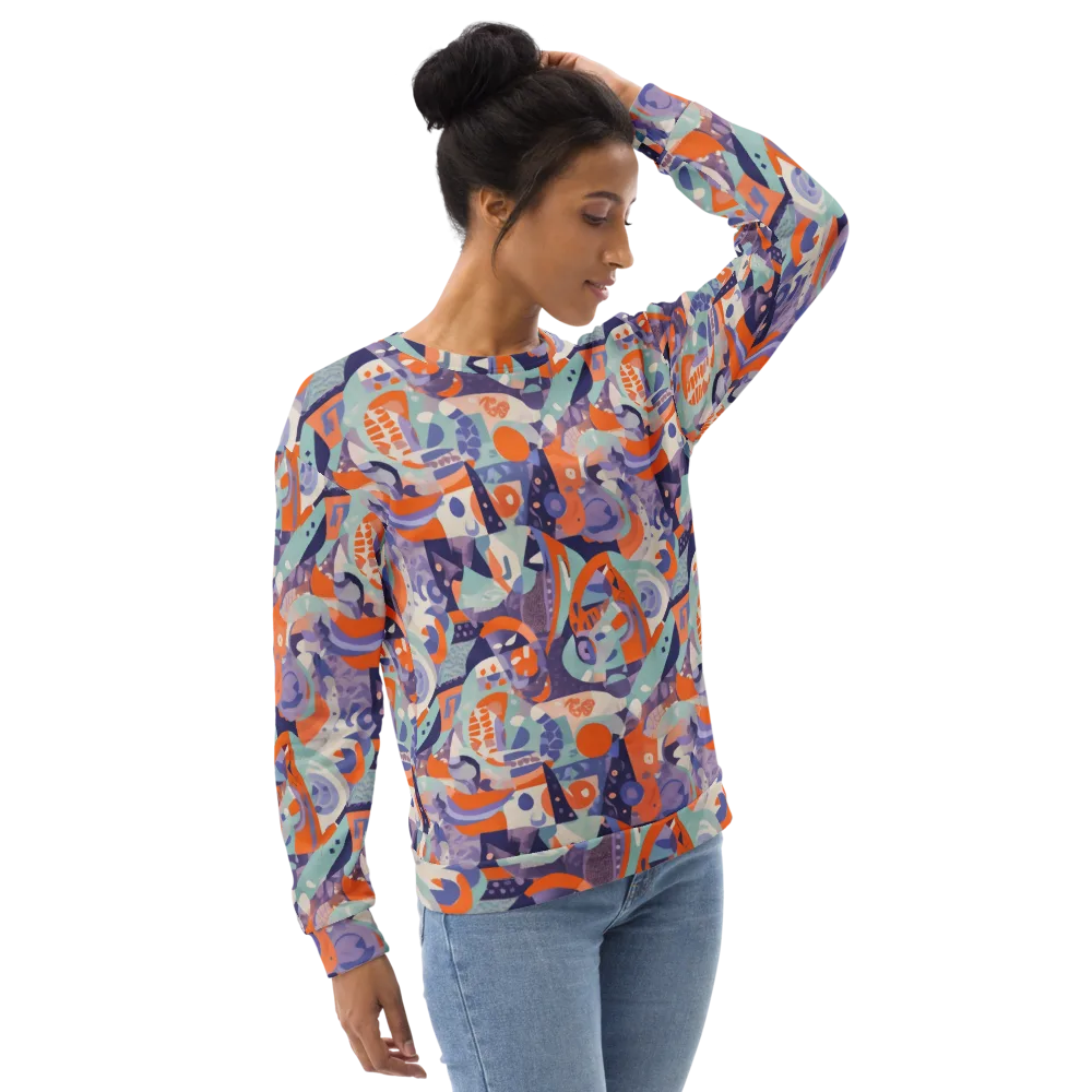 Tangerine Rapture on Sweatshirt — Right Front
