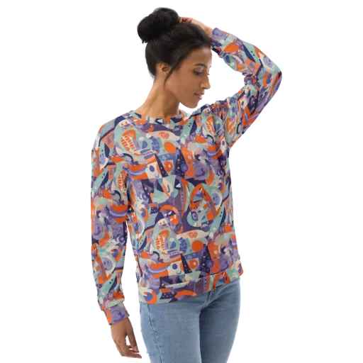 Tangerine Rapture on a Sweatshirt