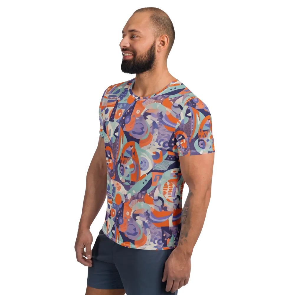 Tangerine Rapture on Men's Athletic T-Shirt — Left
