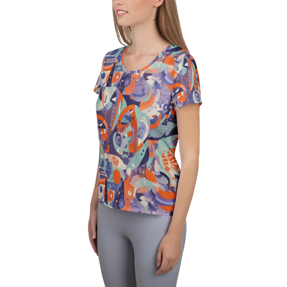 Tangerine Rapture on Women's Athletic T-Shirt — Left