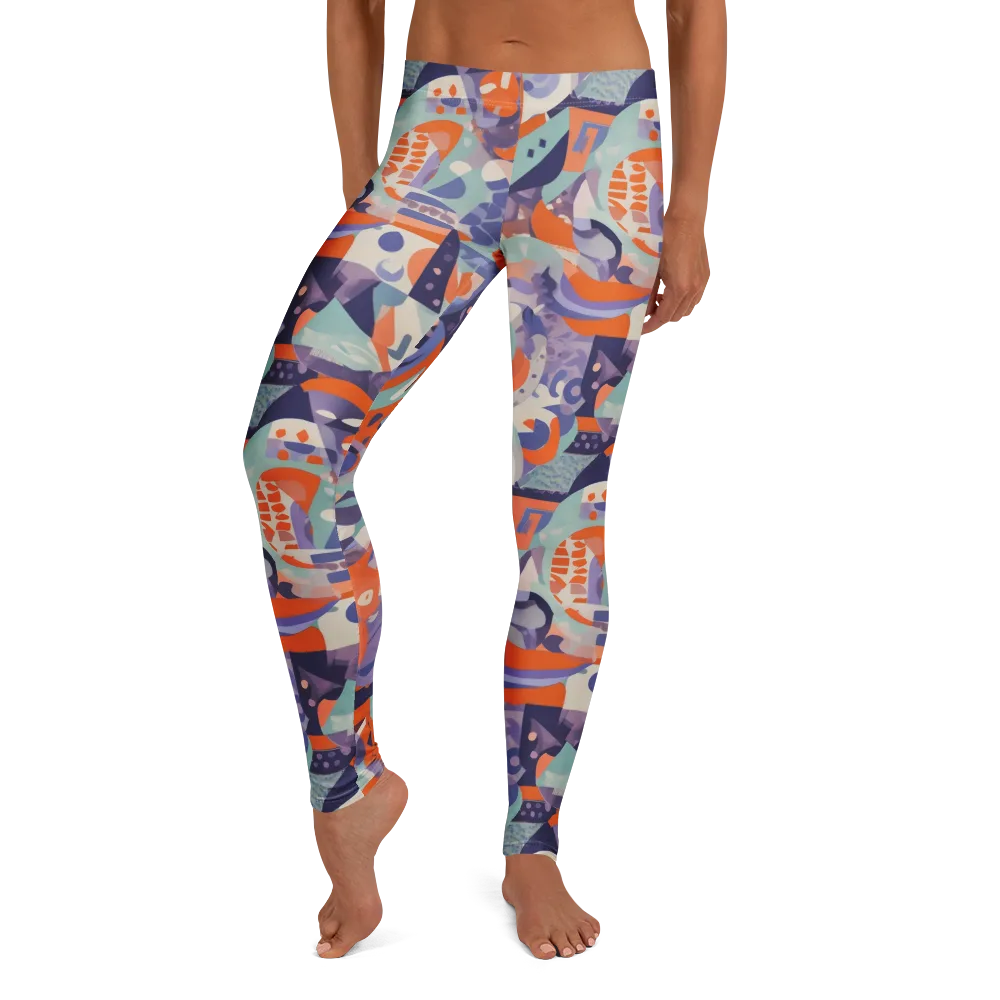 Tangerine Rapture on Leggings — Front