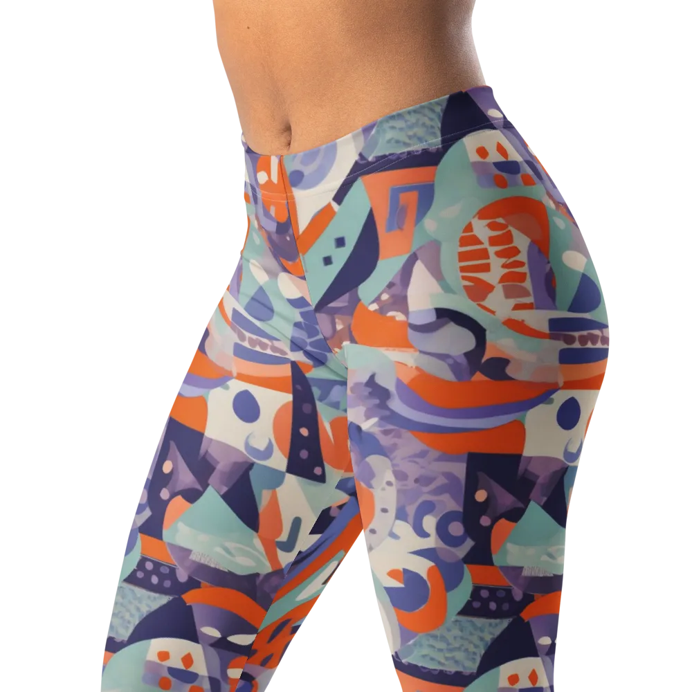 Tangerine Rapture on Leggings — Left Front
