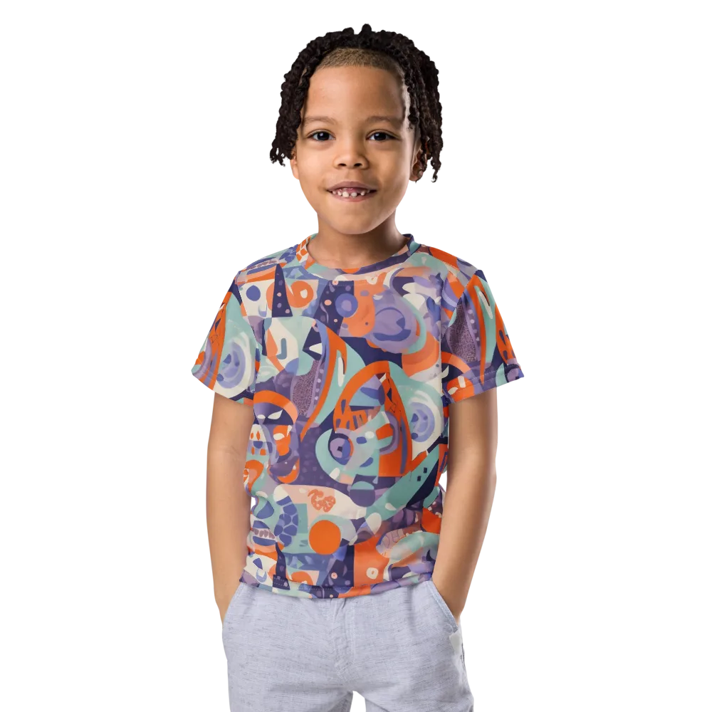 Tangerine Rapture on Kids Crew Neck T-Shirt — Front