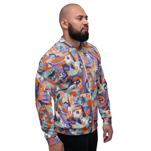 Tangerine Rapture on a Bomber Jacket