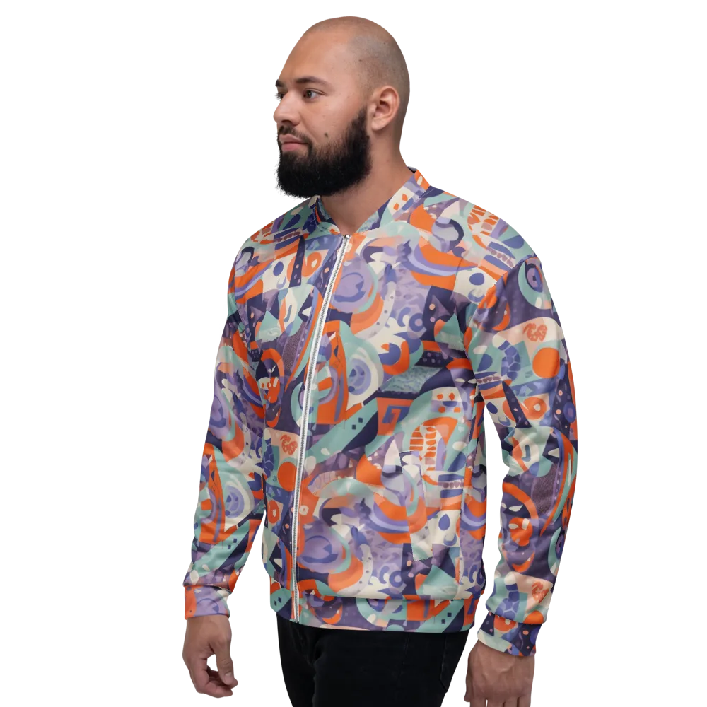 Tangerine Rapture on Bomber Jacket — Left