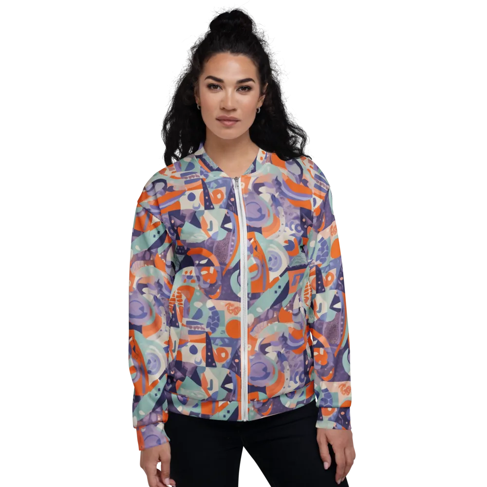 Tangerine Rapture on Bomber Jacket — Front