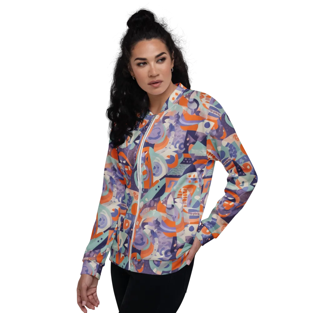 Tangerine Rapture on Bomber Jacket — Left