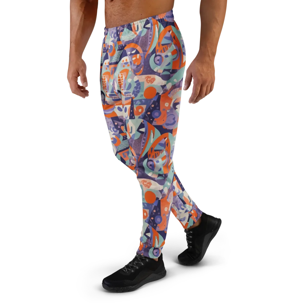 Tangerine Rapture on Men's Joggers — Left