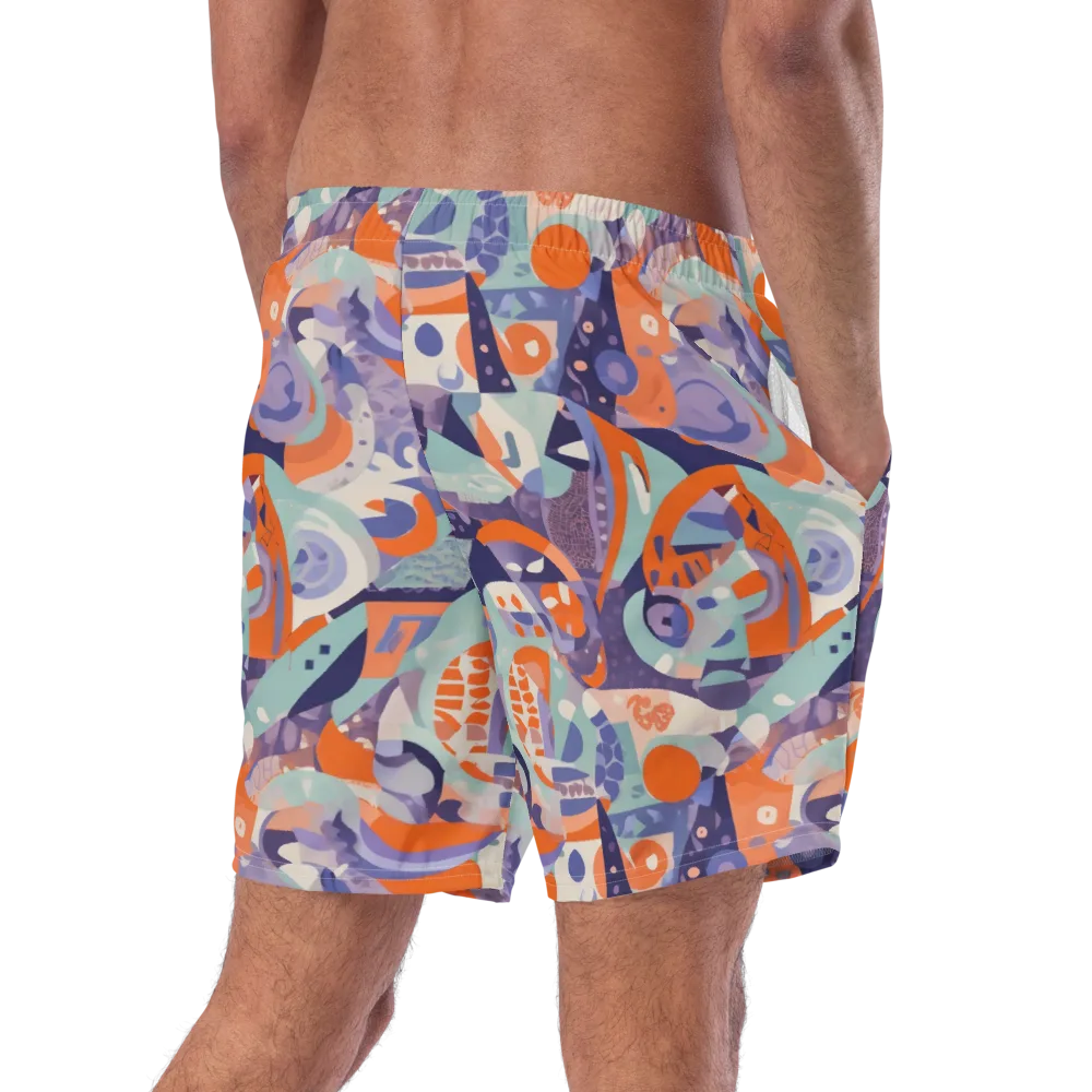Tangerine Rapture on Swim Trunks — Right Back