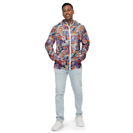 Tangerine Rapture on a Men's Windbreaker