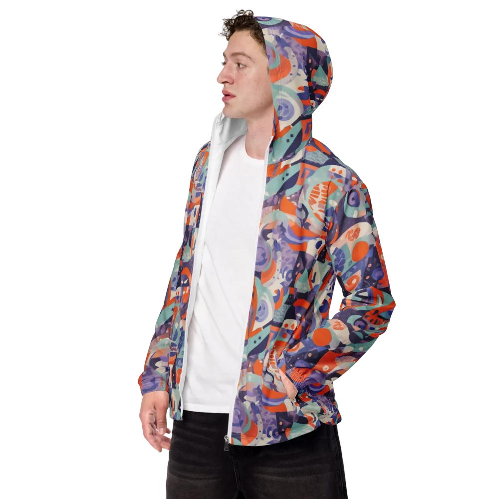 Tangerine Rapture on Men's Windbreaker — Left Front