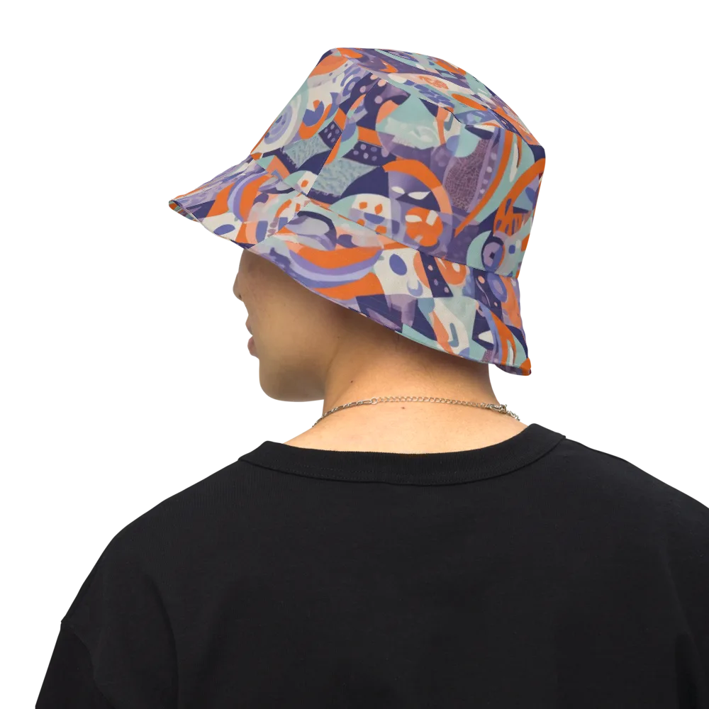Tangerine Rapture on Reversible Bucket Hat — Back Inside