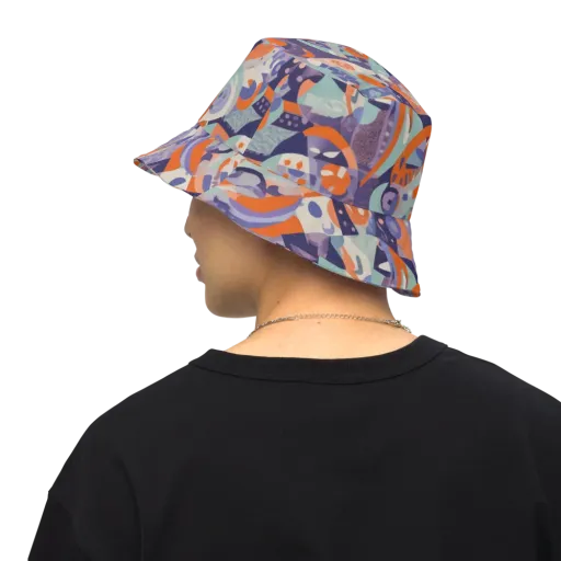 Tangerine Rapture on a Reversible Bucket Hat