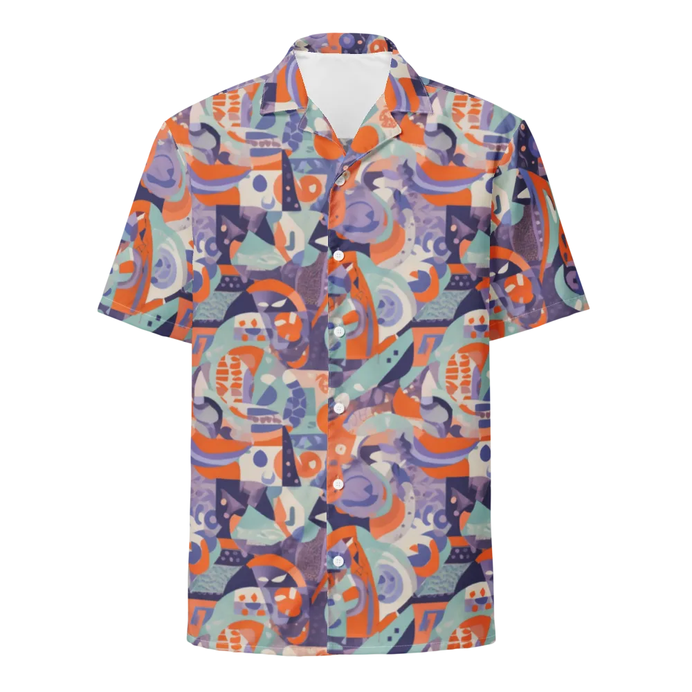 Tangerine Rapture on Button Shirt — Front