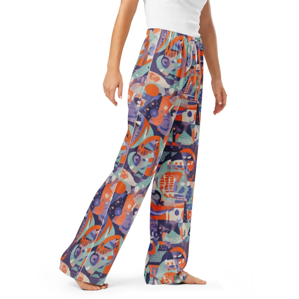 Tangerine Rapture on Women's Pajama Pants — Right Front