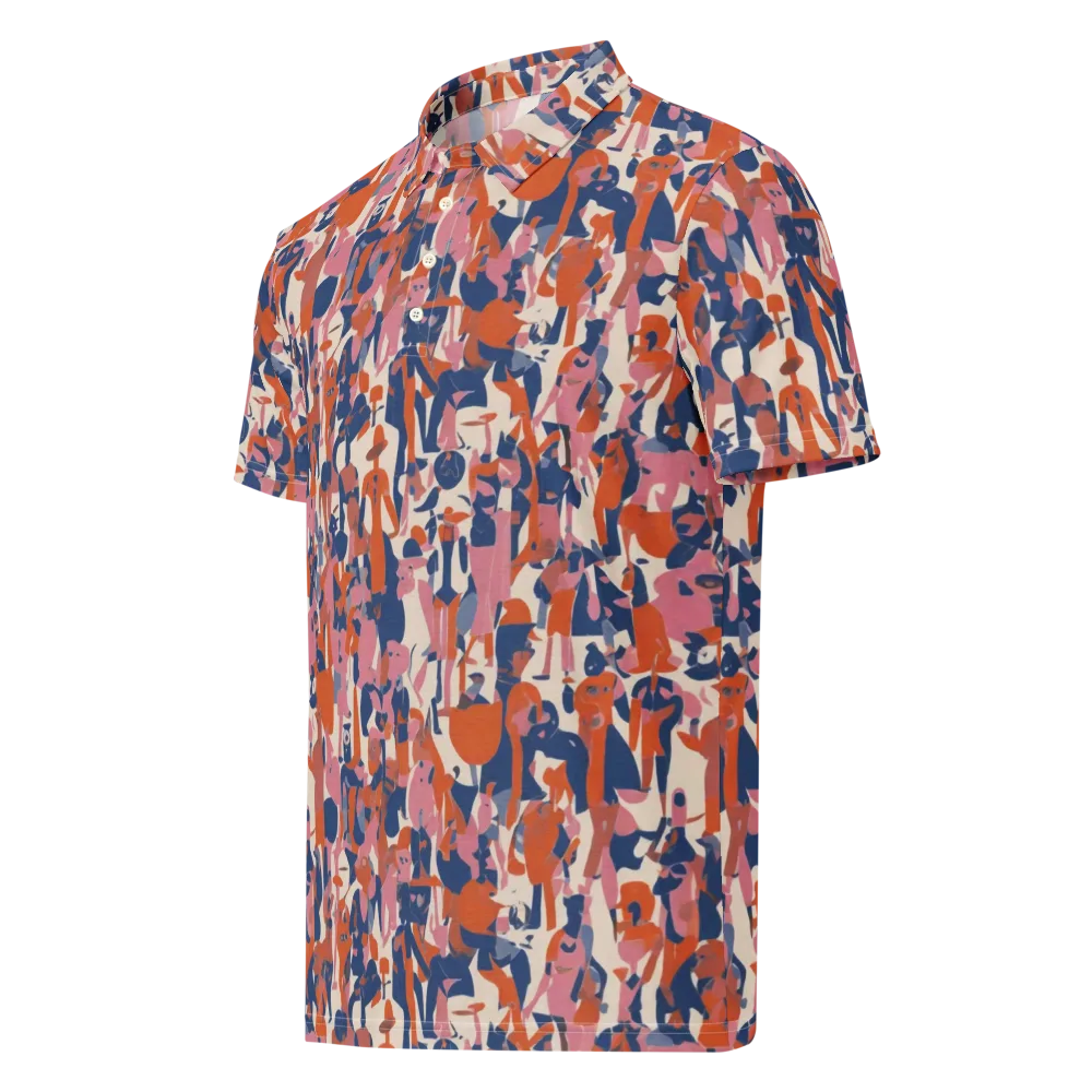 Coral Commute on Men's Slim Fit Polo Shirt — Left Front