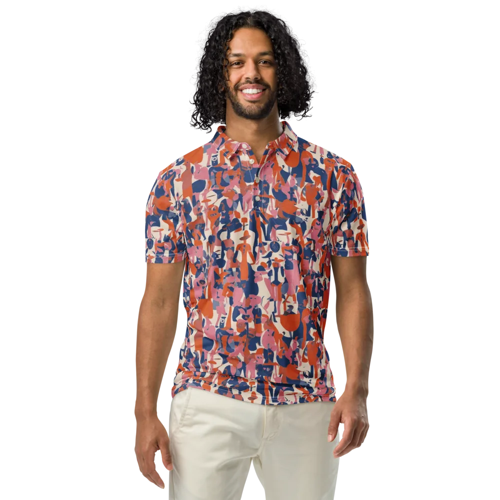 Coral Commute on Men's Slim Fit Polo Shirt — Front