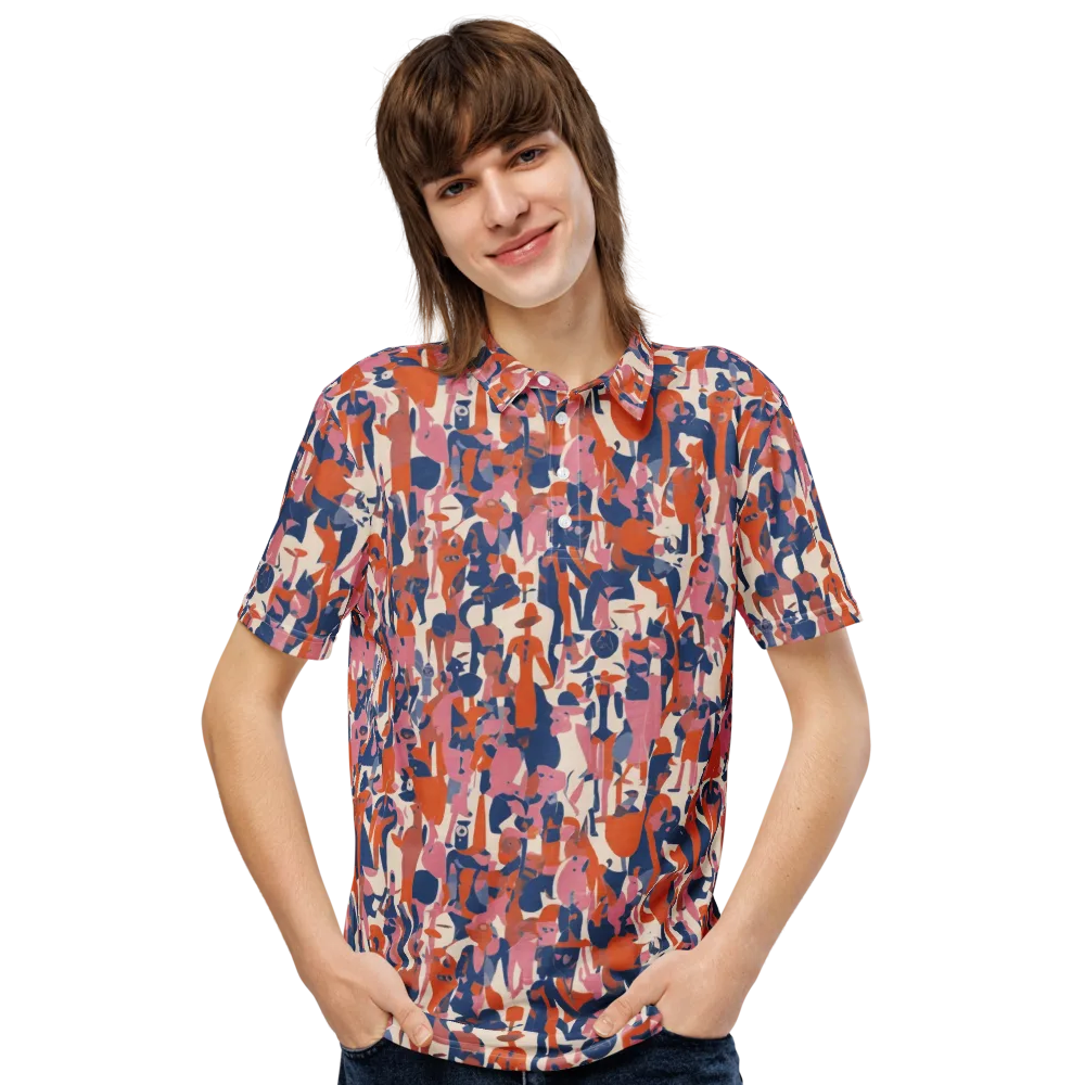 Coral Commute on Men's Slim Fit Polo Shirt — Front